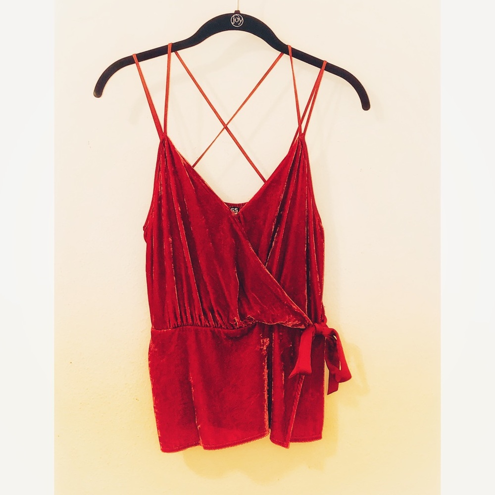 Express velvet party top